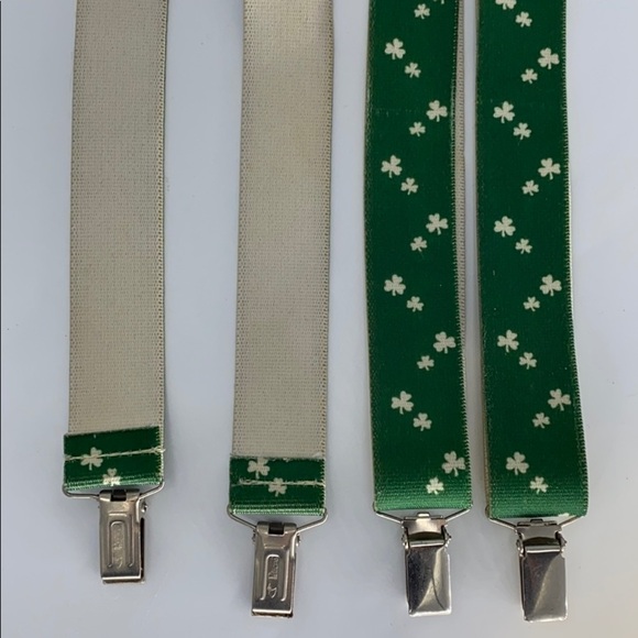 St Patrick’s Day suspenders 4 lead clovers lucky - Picture 5 of 6